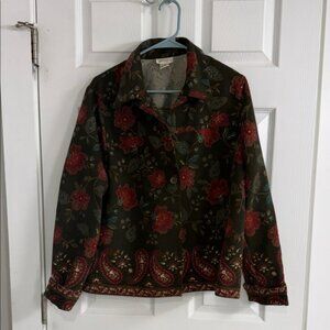 Studio Works Floral Blazer - Red and Brown